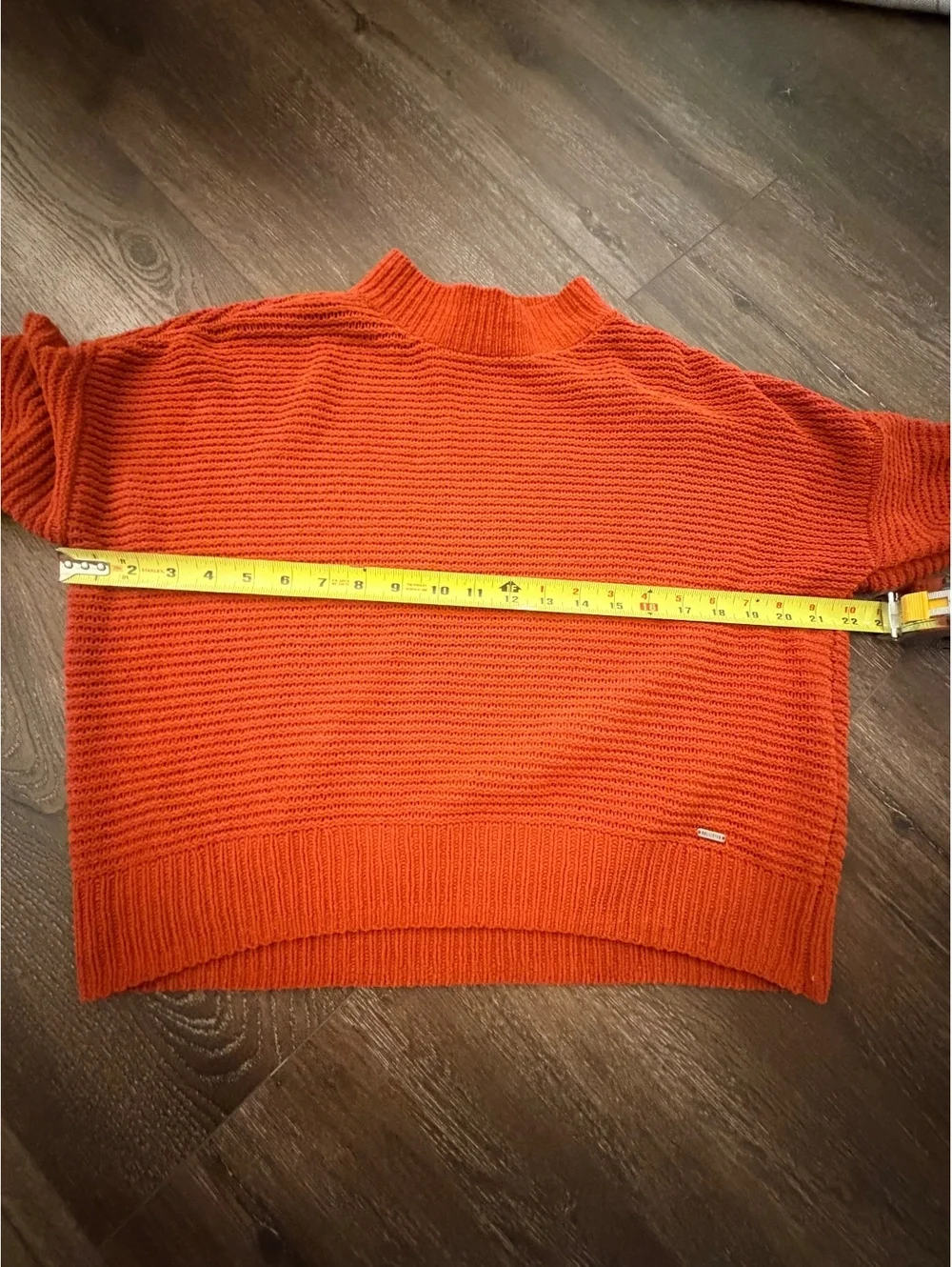 Hollister Burnt Orange Mock Neck Crop Sweater Size Small Cozy Knit